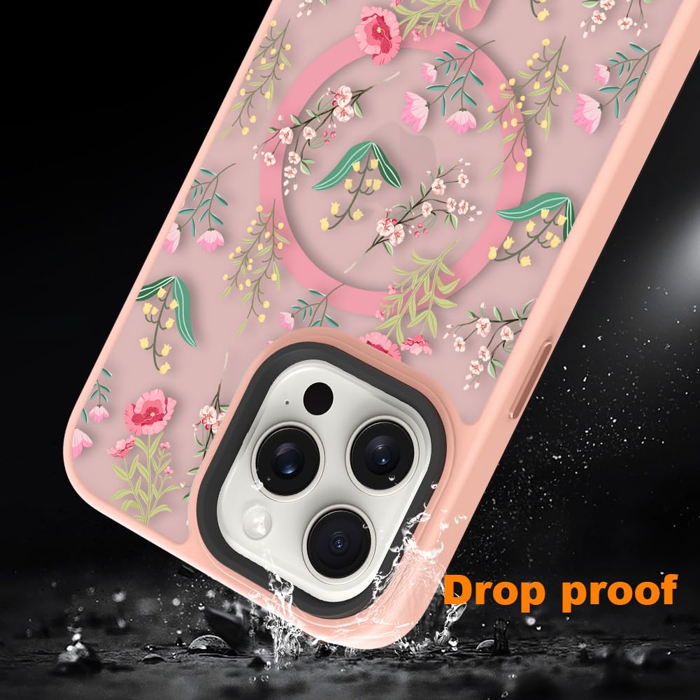 Amazon.co.jp: Marphe iPhone 15 Pro Max用磁気ケース - フラワー 