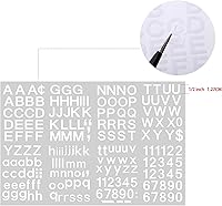 Vista 2 de Outus 8 hojas de calcomanías de letras de vinilo autoadhesivas, números para buzón, pegatinas del alfabeto, letras adhesivas para medias de Navidad