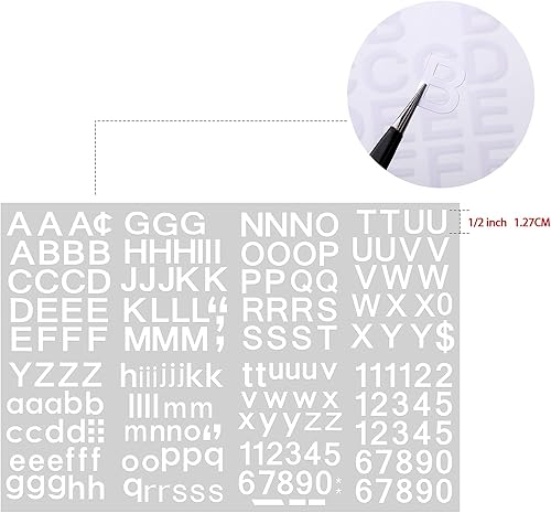 Miniatura 8 de Outus Kit de 202 letras de vinilo autoadhesivas con números de buzón para buzón, letreros, ventanas, puertas, automóviles, camiones, hogar,