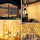 WEARXI Lichterkette, 3×3m 300 LED Lichtvorhang, 8 Modi LED Lichterkette Vorhang für Innen & Außen, Lichterkette für Outdoor, Zimmer, Party, Balkon deko, Weihnachtsdeko(Warmweiß)