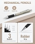 Nicpro 35PCS Set de crayons mécaniques art, 3 PCS Crayon de dessin métallique 0.5 mm & 0.7 mm & 0.9 mm & 3 PCS 2mm Titulaire de plomb (6B 4B 2B HB 2H 4H Couleurs) pour dessiner avec 20 Cas de renouvellement du plomb dans le tube