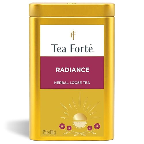 Vista 10 de Tea Forte Hibiscus Blossom Mezcla Premium de Té de Hierbas sin Cafeína de Hojas Sueltas en Recipiente, Hace 35-50 Tazas