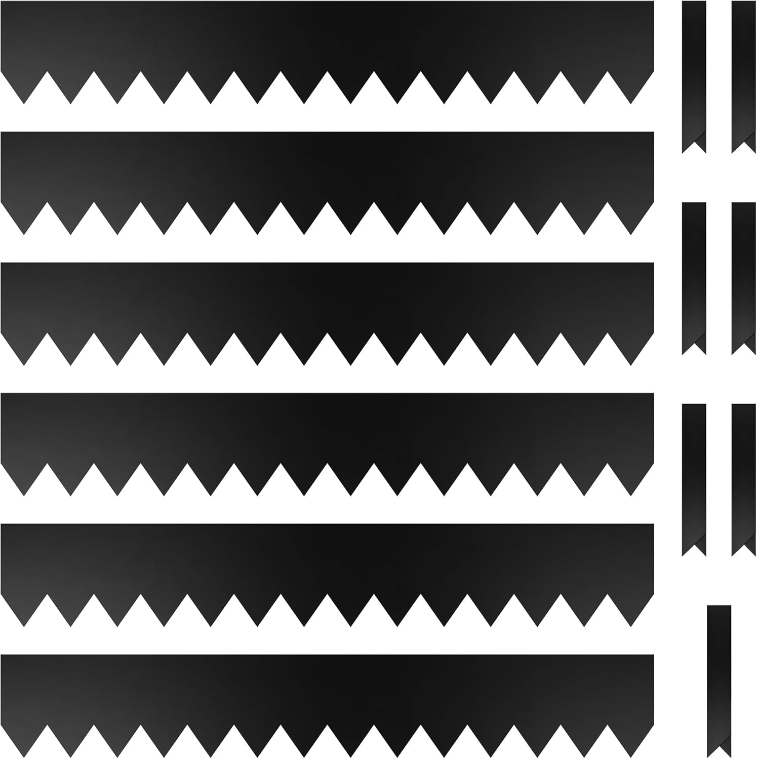 KOL Galvanized Steel Garden Lawn Edging, 6Pack Black