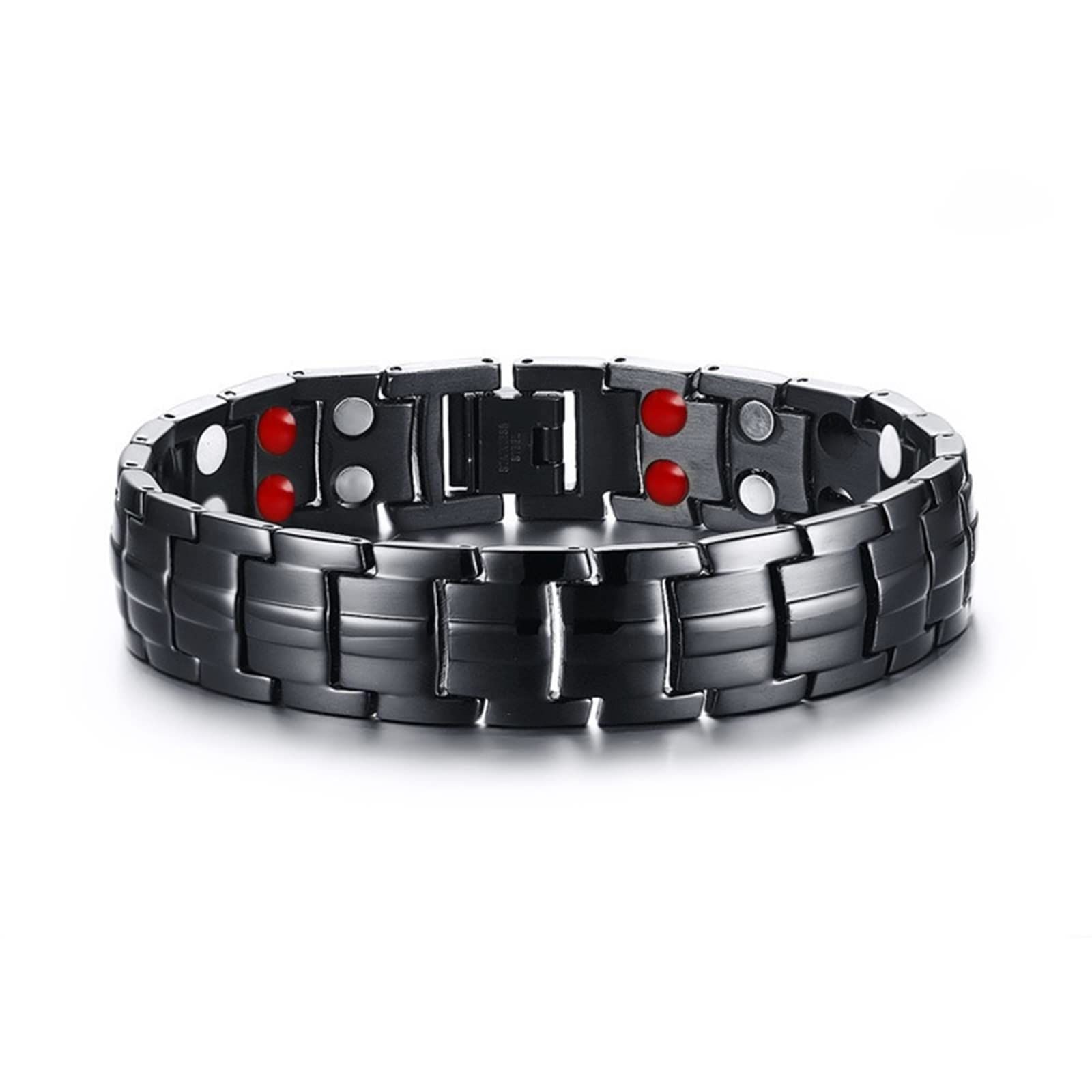 Braclets dla mężczyzn czarne, bransoletki ze stali nierdzewnej bransoletka dla mężczyzn 22,2 cm, 22.2, Bez kamieni szlachetnych