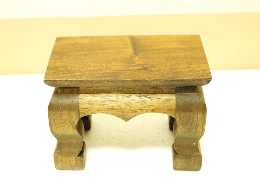 Thailand : Wood Carving Stand Pedestal Buddha, Style Seat Shelf Buddha Size 6 x 4 x 4.5 inches By Conserve Brand.
