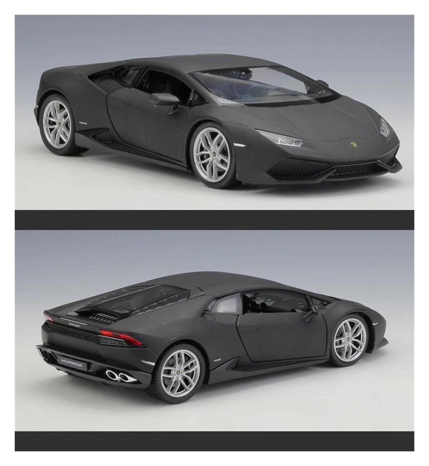 Veicoli a Motore in Scala 1:24 for Lamborghini Huracan LP610-4 Mini Modello di Auto in Lega in Scala di Simulazione, Modello in Metallo, Ornamenti Creativi Modello di Auto Replica(Black)