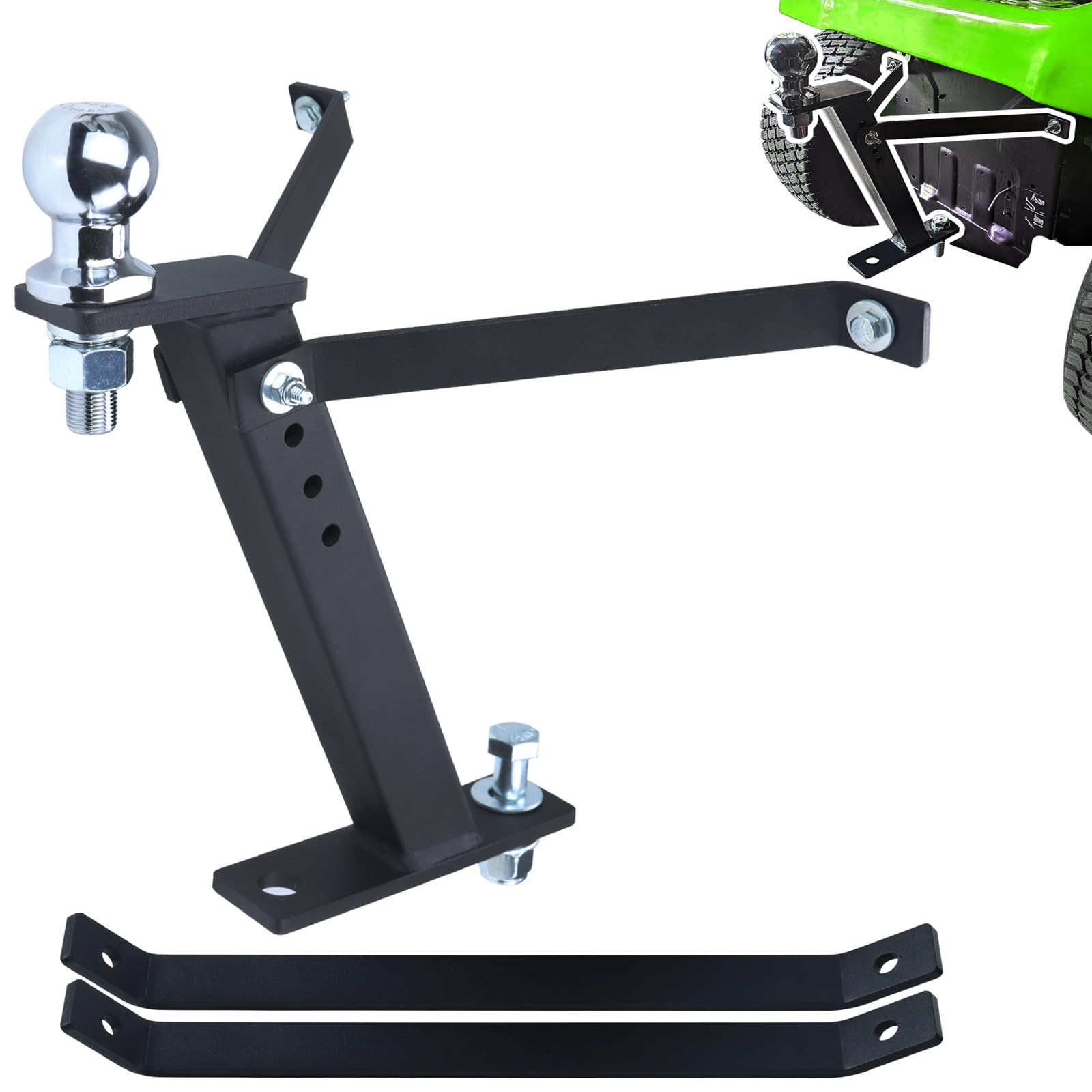 [Upgraded] Lawn Mower Trailer Towing Hitch, 1-7/8-Inch Diameter