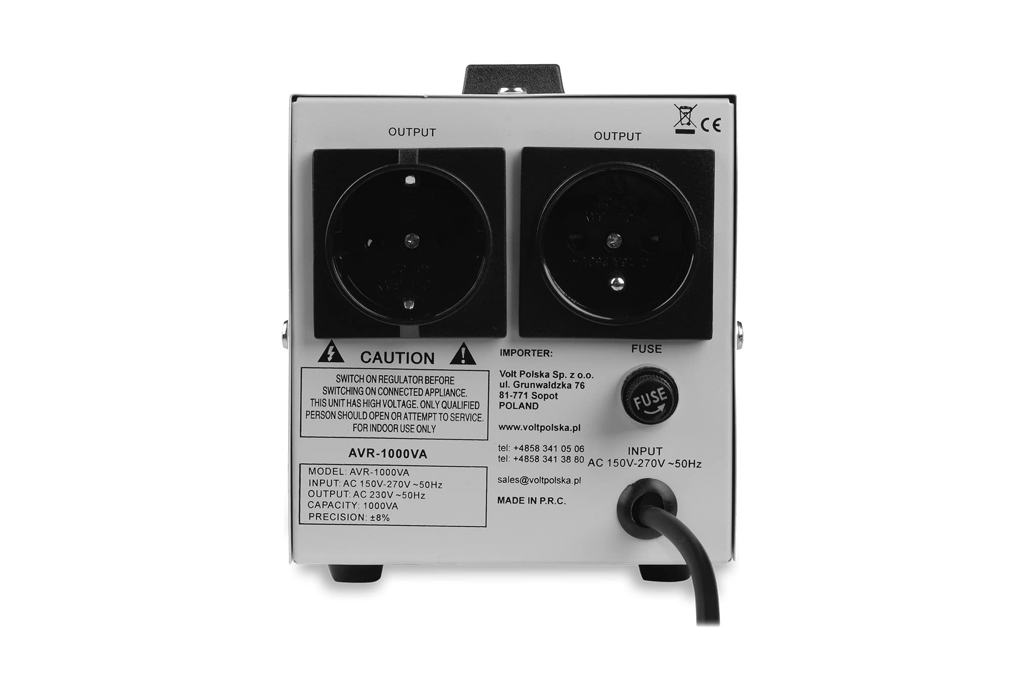 Estabilizador de Voltaje AVR 1000VA 8-11%