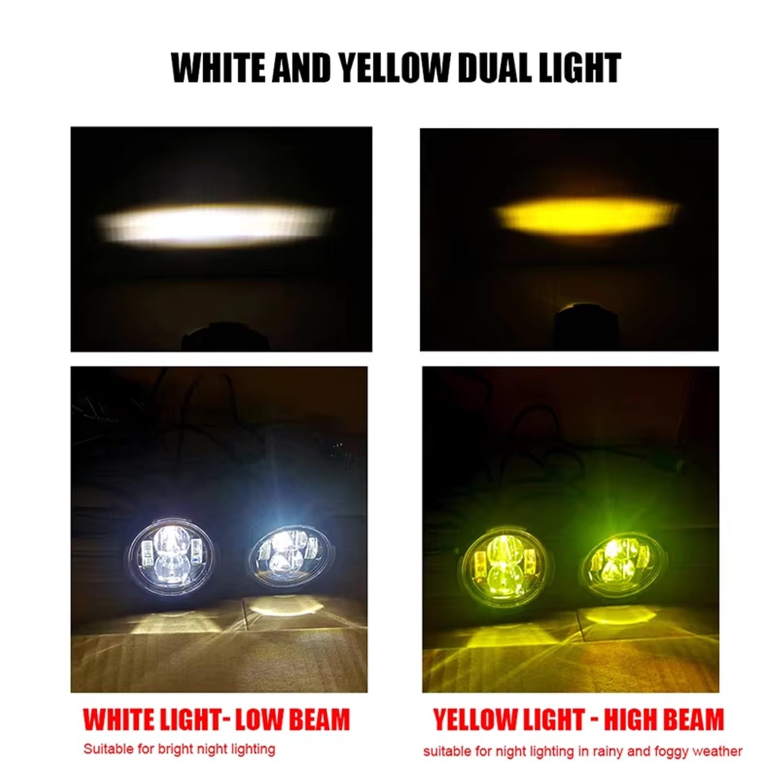Genérico Motocicleta Delanteros para CRF1100L para CRF 1100L, Foco LED De Doble Color para Motocicleta, Faros Antiniebla, Luces Auxiliares