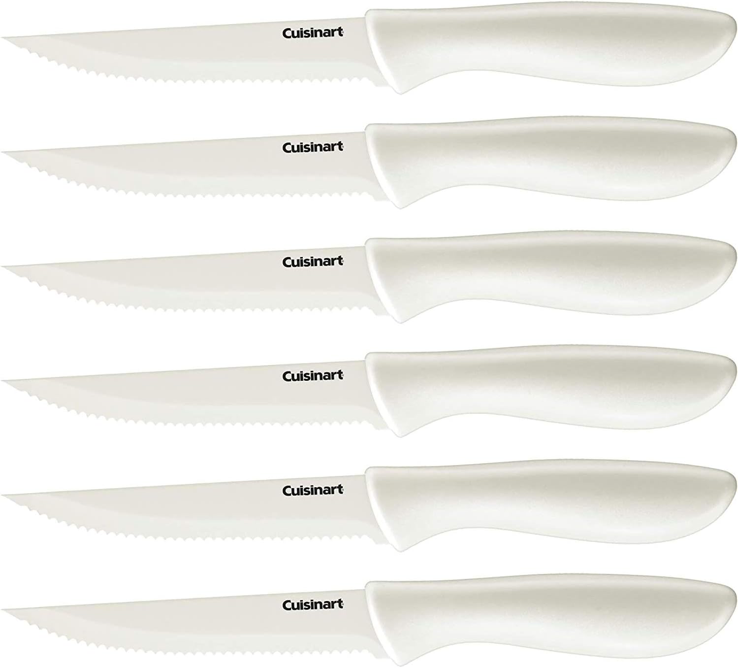 Cuisinart C55-6PCSBK Advantage Color Collection 6-Piece Ceramic Coated Steak Knife Set, Black