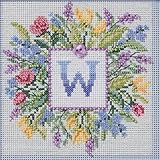 Mill Hill Floral Monogram Beaded Counted Cross Stitch Kit Buttons & Beads 2026 Spring Series MH142616, 5.25 x 5.25 inches, Multi