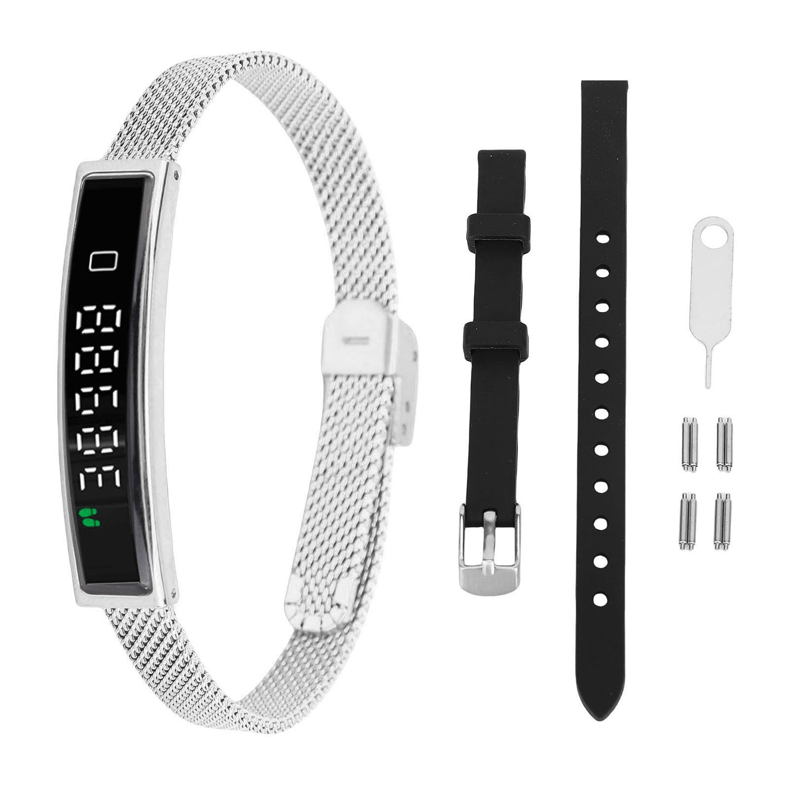 Vikye Smart Watch Health Tracker, Bluetooth 5.3 Steps Tracking Wearable Waterproof Smart Bracelet for Men Women, with Multiple Sport Modes (Silver)