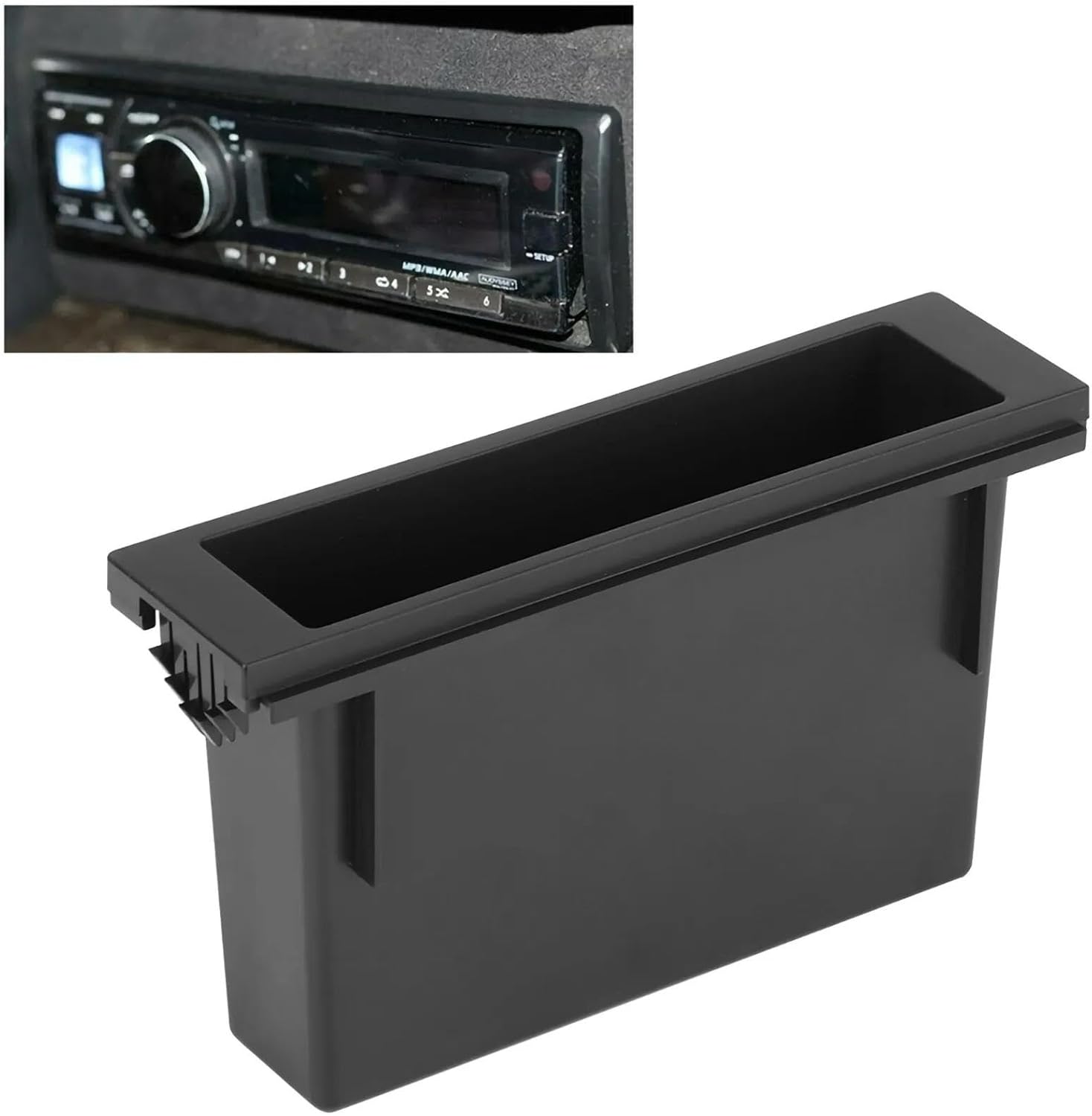 Car Panel Decorative Cover Single 1Din Car Stereo Radio Dashboard Storage Box Inner Organizer for Fiat 500 500L Urbana Hatchback 2016