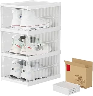 Sponsored Ad - Clear Acrylic Display Case Shoe Display No-installation Shoe Box Display Stackable Sturdy Shoe Storage Orga...