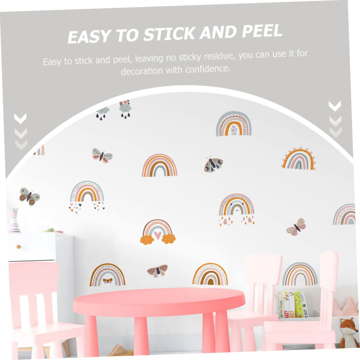 4 Blätter Pvc Regenbogen Aufkleber Aufkleber Kinderzimmer Kunst Cartoon Aufkleber Für Wände