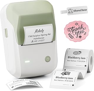 NIIMBOT B1 Label Maker Machine with Tape, 2Inch Thermal Label Printer | Portable, Bluetooth, Multiple Templates App, for Home, School, Office, Small Business, Compatible with Phones and PC (Green)