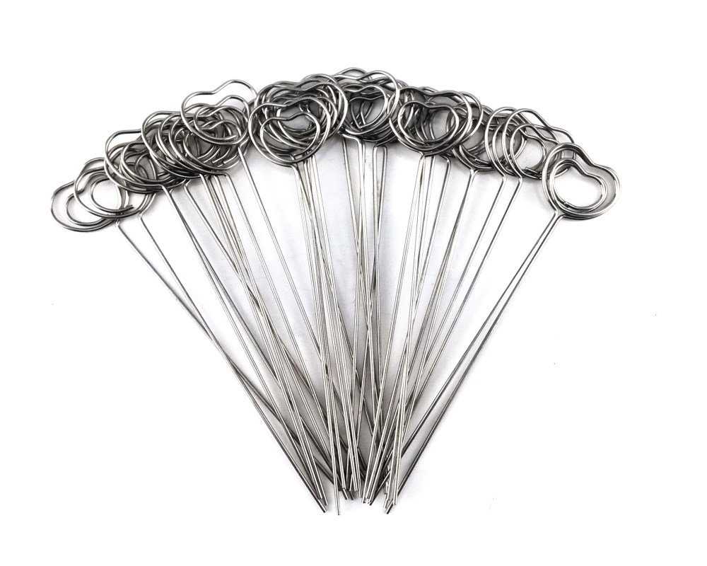 Honbay 30pcs DIY Heart Shape Ring Loop Craft Wire Clip Table Card Note Photo Memo Holder Metal Clamp Clay Cake Decoration Accessories