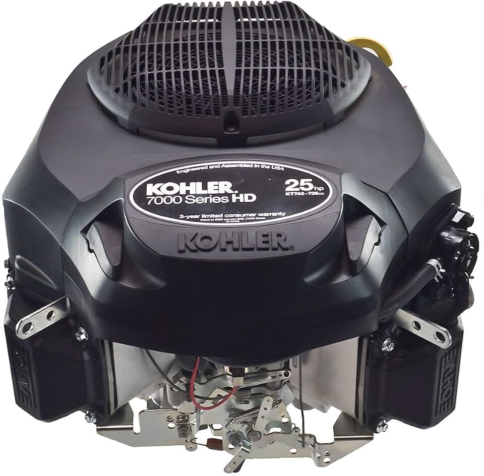 Kohler KT740-3100 - 25hp 7000 Series Engine, Vertical 1" x 3-5/32" Shaft, OHV, Electric Start, 15 Amp Alt, Fuel Pump