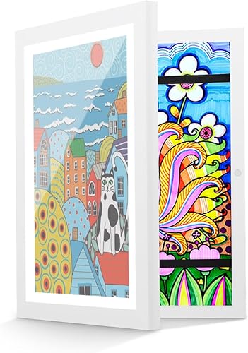 Marco de arte para niños, marco de arte de apertura frontal de 8.5 x 11 pulgadas para obras de arte infantiles, proyectos de arte intercambiables,