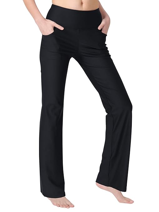 Buy Zeronic Women's Bootleg Yoga Pants with Pockets Long Bootcut