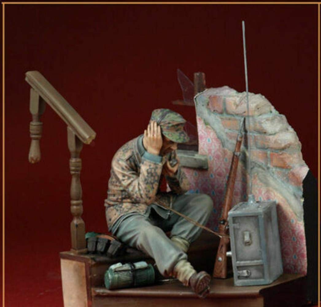 1/16 Man Sitting and Talk with Base Resinfigur Miniaturmodellbausätze Unassembled Unpainted