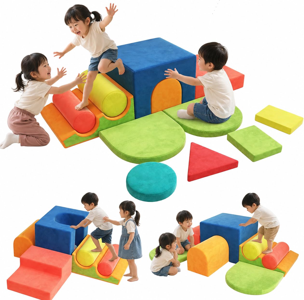 Amazon.co.jp: ソフトブロック 12点セット マカロンカラー