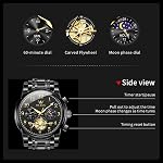 OLEVS Montres pour hommes Luxe Grand visage Facile à lire Montres hommes Chronographe Imperméable en acier inoxydable Montres de poignet hommes Business Classic analogique Quartz Montre pour hommes(Cadran noir/blanc/bleu/or)