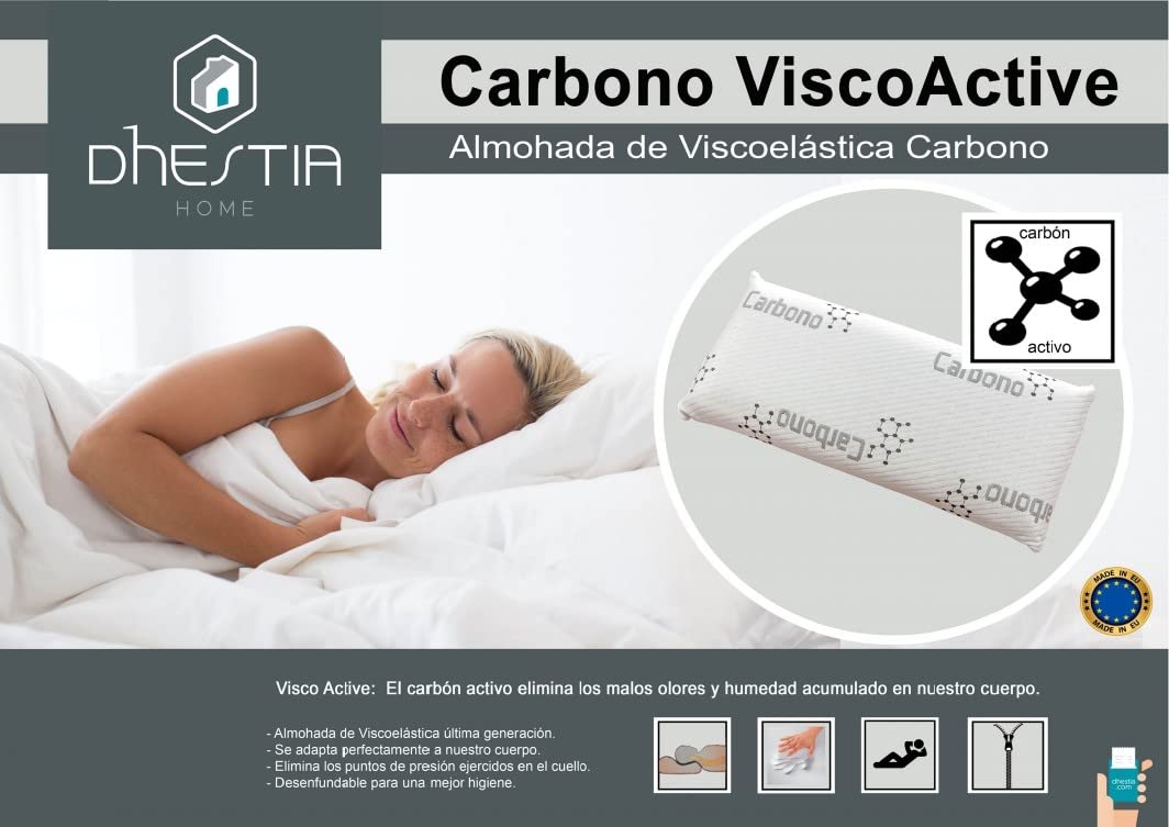 Sibiles Almohada Viscoelástica Carbono Activo Anti Malos Olores Viscoactive Color Único Talla Almohada 150 cm