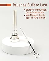 Vista 8 de Libretto Juego de cepillos de limpieza de trompeta con paño de pulido, cepillo de boquilla, cepillo de válvula, cepillo de agujero, paño de limpieza