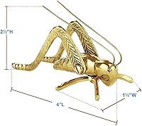 Upper Deck Solid Brass Fireplace Cricket Hearth Figurine - Good Luck Charm, 2.25"H x 4"L Durable Decor