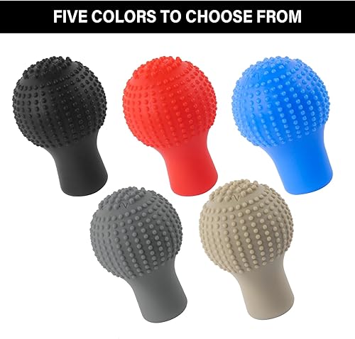 Miniatura 6 de 2 fundas para palanca de cambios de automóvil, funda antideslizante de silicona para palanca de cambios con diseño de masaje, accesorios universales