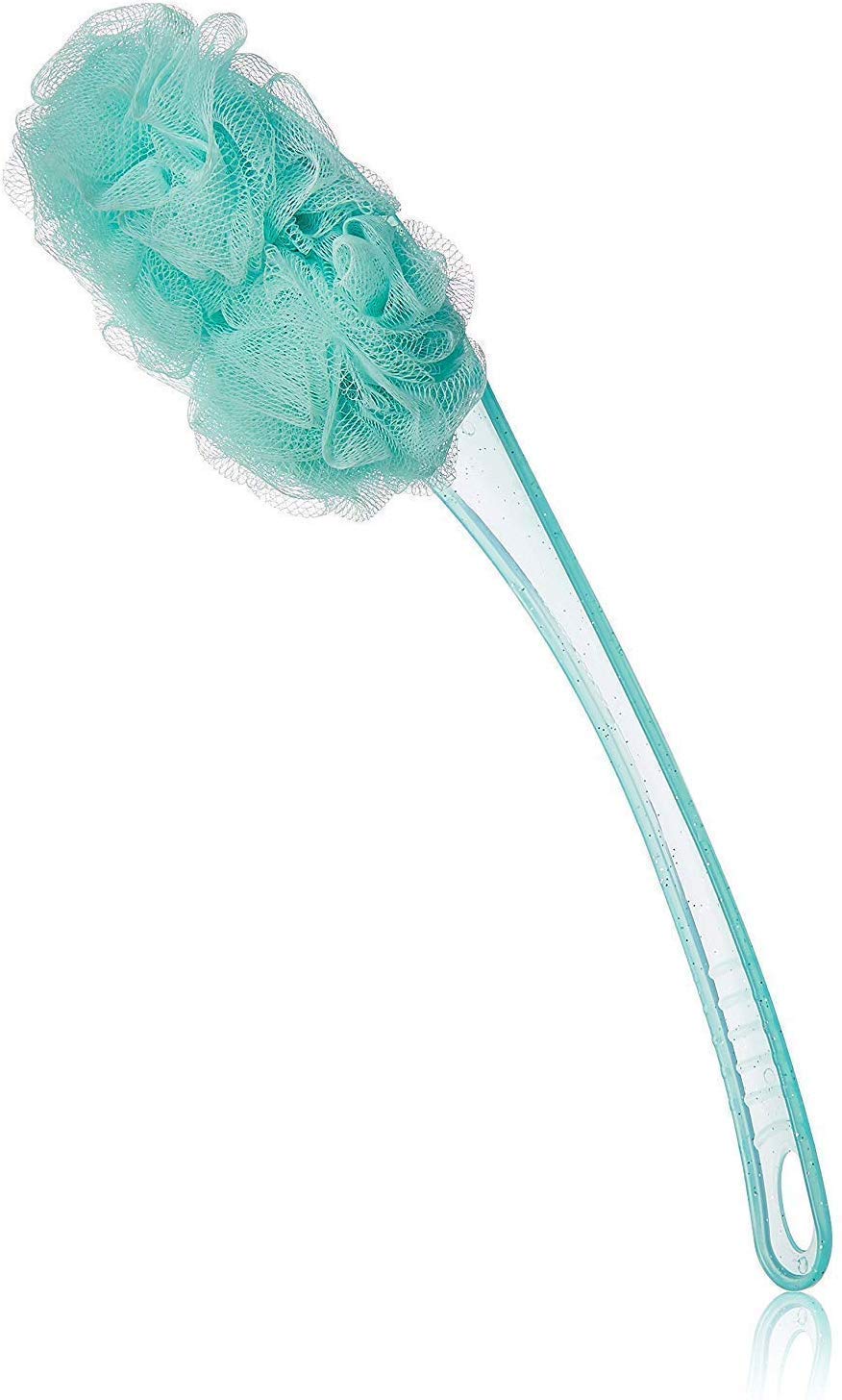 Loofah Long Handle Bath Brush | Soft Mesh Body Scrubber for Shower & Back | Exfoliating Nylon Sponge on a Stick for Men & Women | Gentle Lather & Deep Cleansing (Multicolor, Pack of 1)-image-22