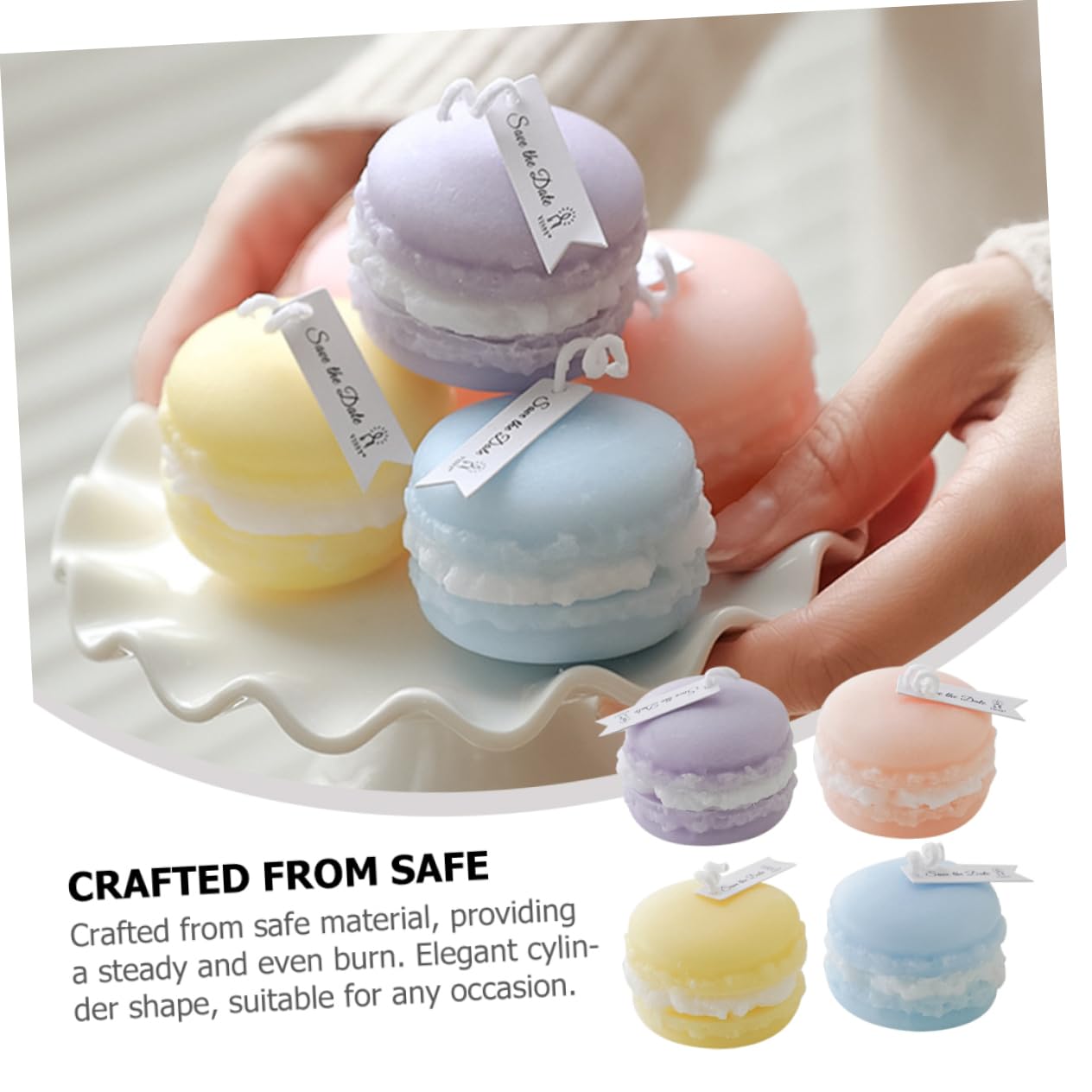 4piezas Velas Aromáticas Macaron Decorativas Velas De Diseño Único Para Decoración Para Hogar y Eventos Especiales