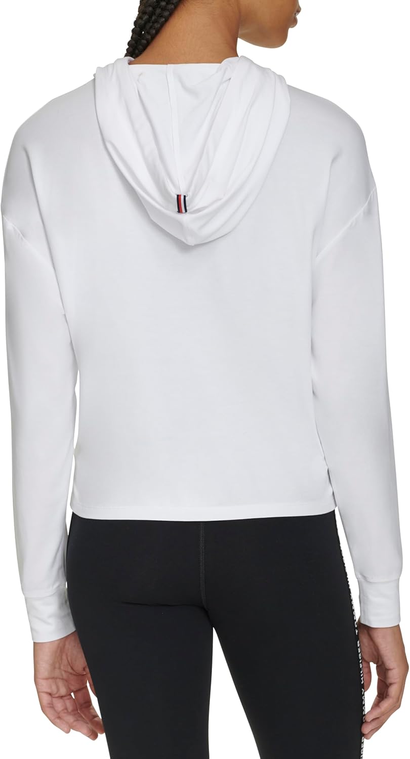 Tommy Hilfiger Womens Lightweight Logo Hoodie Sweatshirt - Image 4