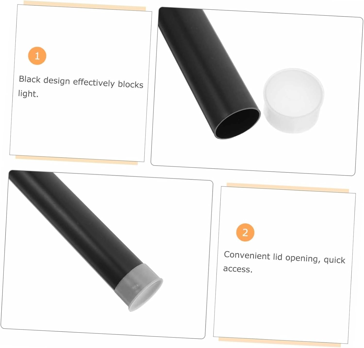 Black Plastic Mailing Tubes 10pcs round Cylindrical Storage for Artwork