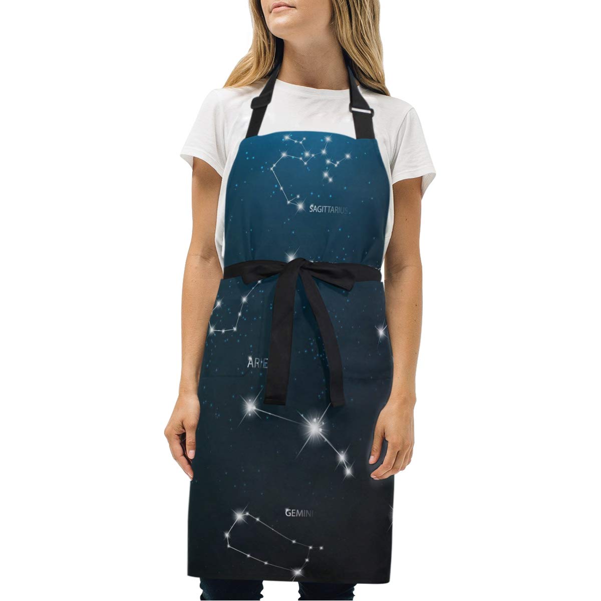 星座のエプロン Amazon｜UOOYA おしゃれ エプロン 星座 星座柄 ブルー