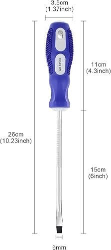 Miniatura 3 de Destornillador ranurado y Phillips PH2 de 6 pulgadas de largo con cabezal cruzado y hoja plana, 2 paquetes de destornilladores magnéticos con mango