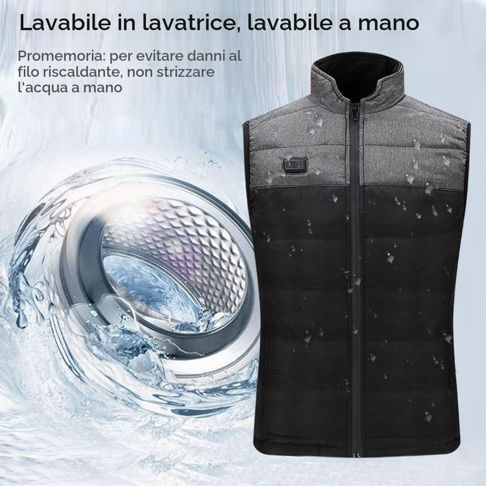 Bseical Gilet Riscaldato Uomo Flamevest, Giubbotto Termico Riscaldato Donna, Vestito Elettrici Riscaldati, Giacca Riscaldata Usb Pesca Moto Lavoro Smart Invernale