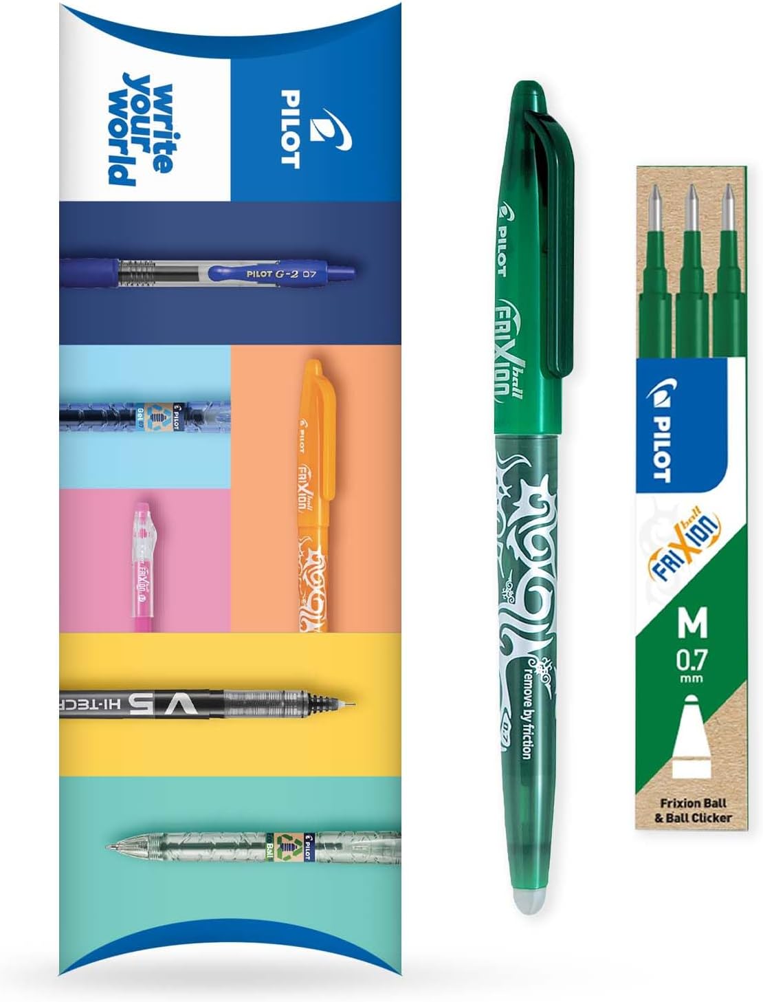 Pilot Frixion Uitwisbare Rollerball Set (Enkele Pen) met 3 vullingen, Blauw, 0,7 mm Pilot Frixion Uitwisbare Rollerball Set (Enkele Pen) met 3 vullingen, Blauw, 0,7 mm
