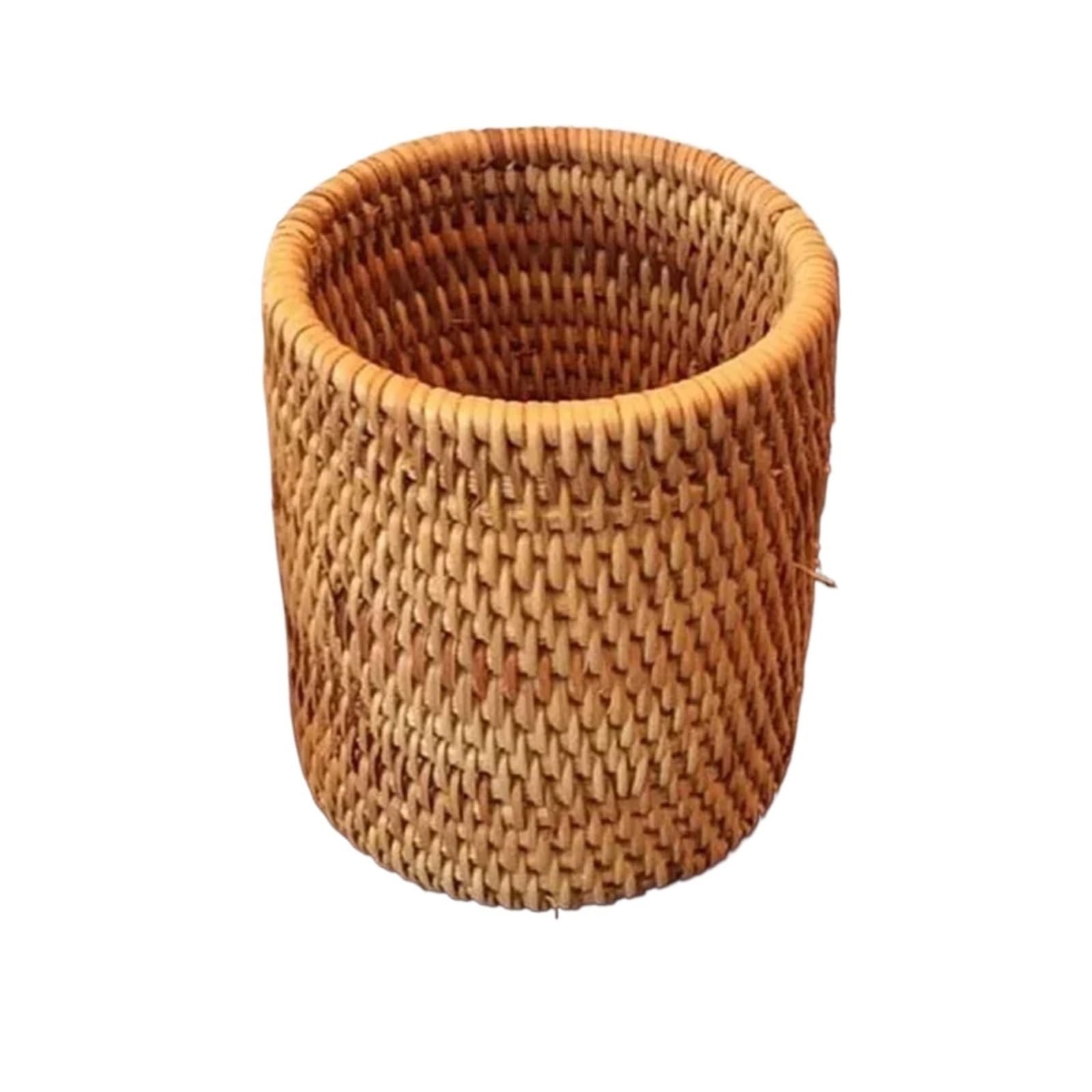ZNJAMN 1pcs Weaving Pen Holder, Stationery And Makeup Paired With Desktop Tea Ceremony Storage Tube Rattan for pens(SizeA)