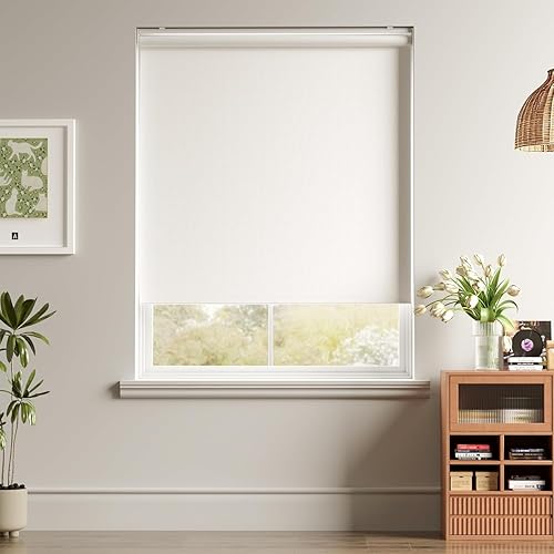 Miniatura 29 de Persianas Enrollables Inalámbricas Opacas para Ventanas que Oscurecen la Habitación con Sistema de Resorte, Protección UV, Persianas de Ventana y