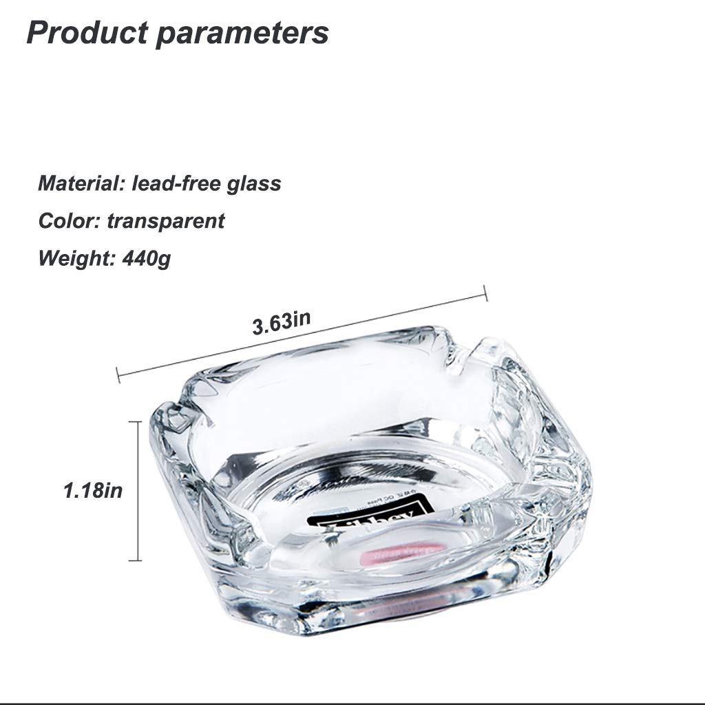 Posacenere In Vetro 10cm Nero - Ottagonale Per Interni/Esterni | Design Elegante, Lavabile In Lavastoviglie - Foto 10