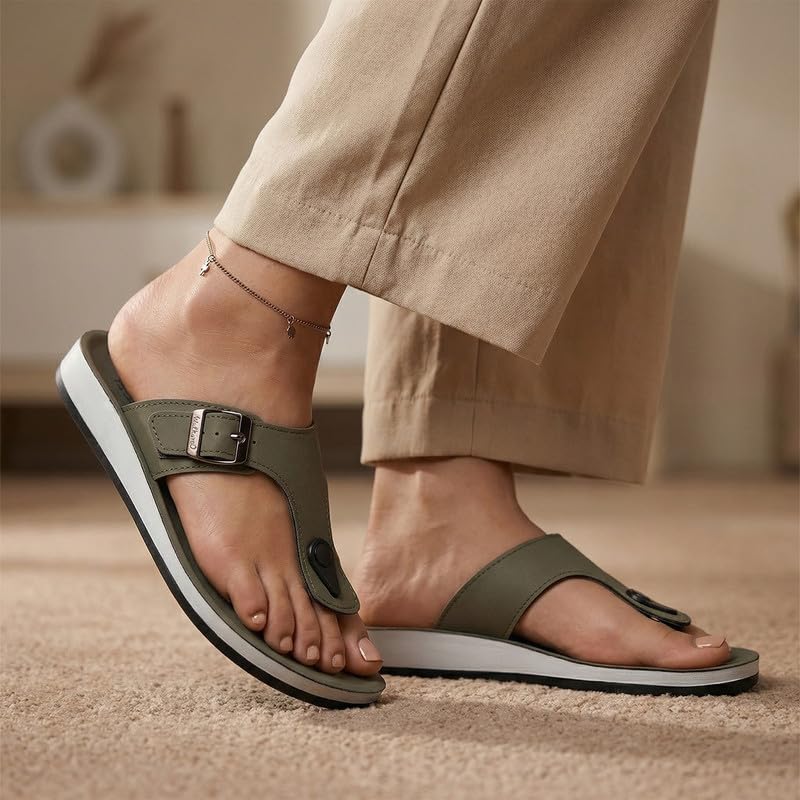 Image of WALKAROO Women'S Textured T-Strap Sandals|Soft Cushioned Footbed, Lightweight Platform PU Sole, Anti-Skid Outsole|Casual Flats,Stylish,Fashion,Travel & comfortable Sandals|WE2349