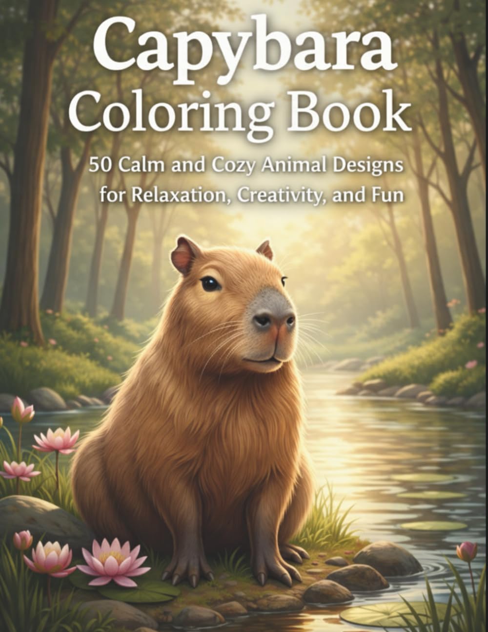 Capybara Coloring Book: 50 Calm and Cozy Animal Designs for Relaxation, Creativity, and Fun
