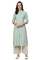 Pistaa's Women's Cotton Solid Readymade Salwar Suit Set (Mint Green, XXX-Large)