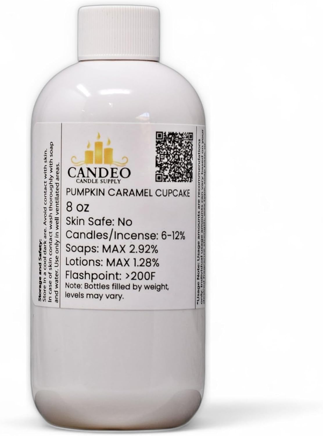 Pumpkin Caramel Cupcake Fragrance Oil (8oz Bottle) | Candle Making, Soap Making, Room Sprays, Bath Bombs, Lotion, Car Fresheners, Wax Melts | Candeo Candle Supply | Phthalate Free & Prop 65 Compliant