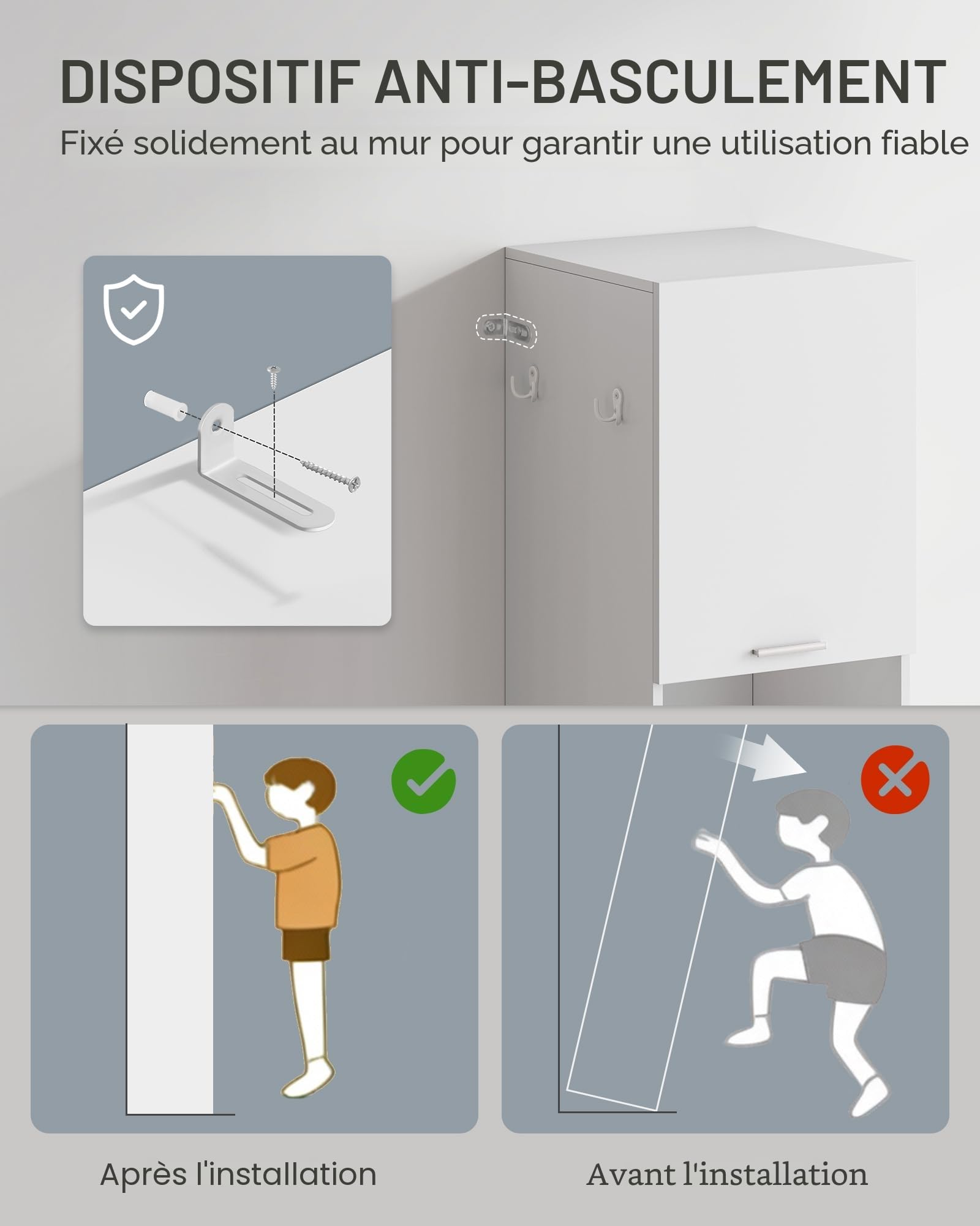 Hzuaneri Meuble de Salle de Bain avec Panier à Linge Amovible, Armoire Haute étroite, Placard de Rangement Haut avec Panier à Linge, Étagères Réglables, 40 x 40 x 170 cm, Blanc BC72003X