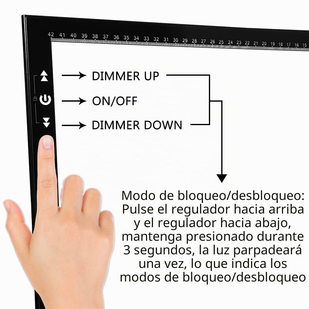 Almohadilla luminosa LED HSK A3 con brillo regulable | Para tatuajes, bocetos, animación y pintura de diamantes
