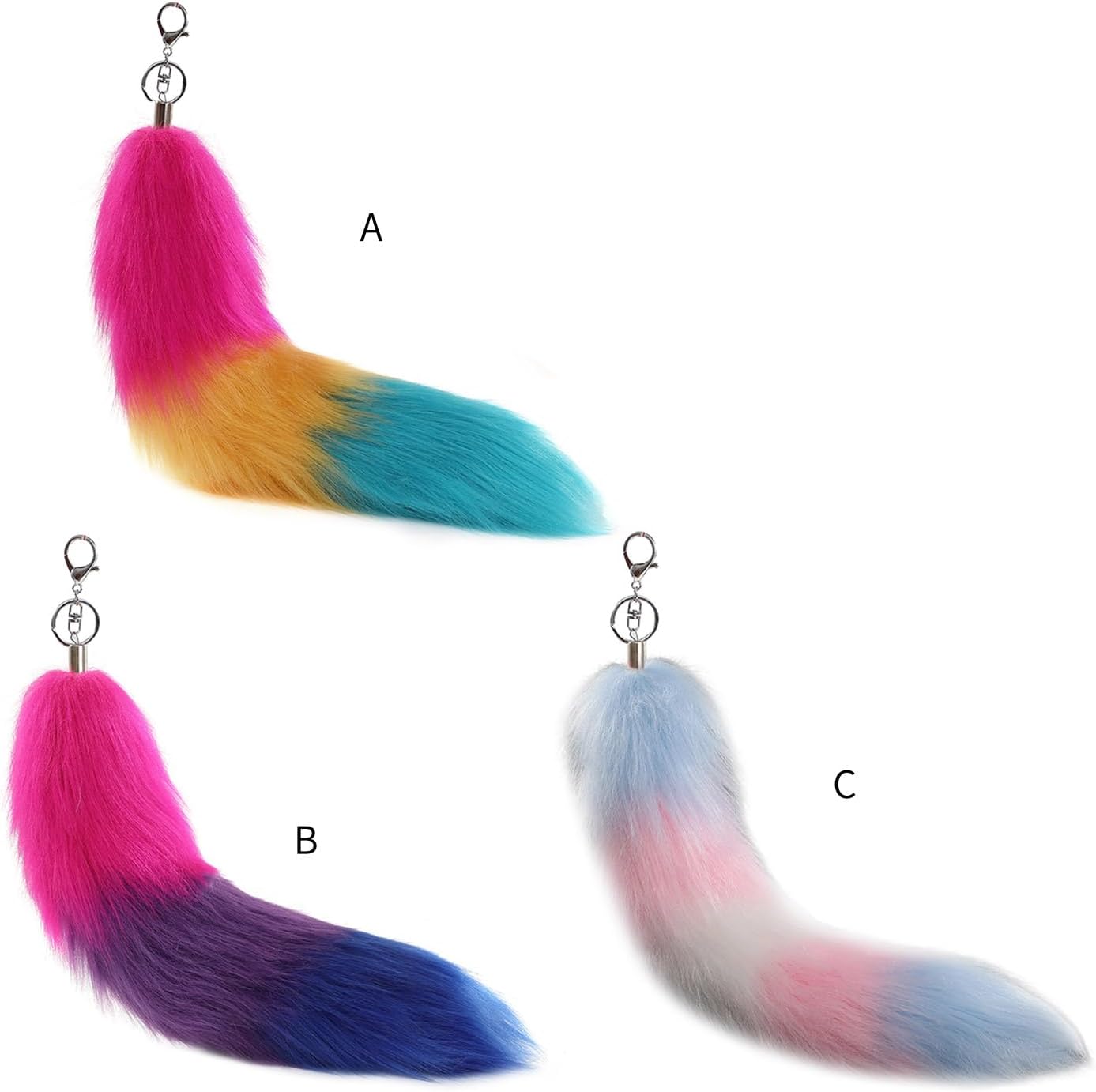 Faux Furs Foxes Tail Keychain Cosplays Toy Handbag Accessorie Bag Keyring Hook Pendant Charm Furs Car Keychain Gifts image 3