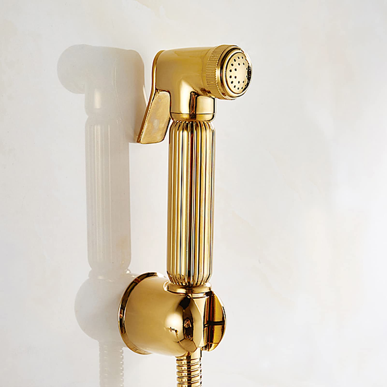 Spruzzatore per bidet portatile per WC, attacco per bidet a parete in ottone con tubo flessibile, spruzzatore d'acqua per WC per l'igiene personale e la pulizia del bambin